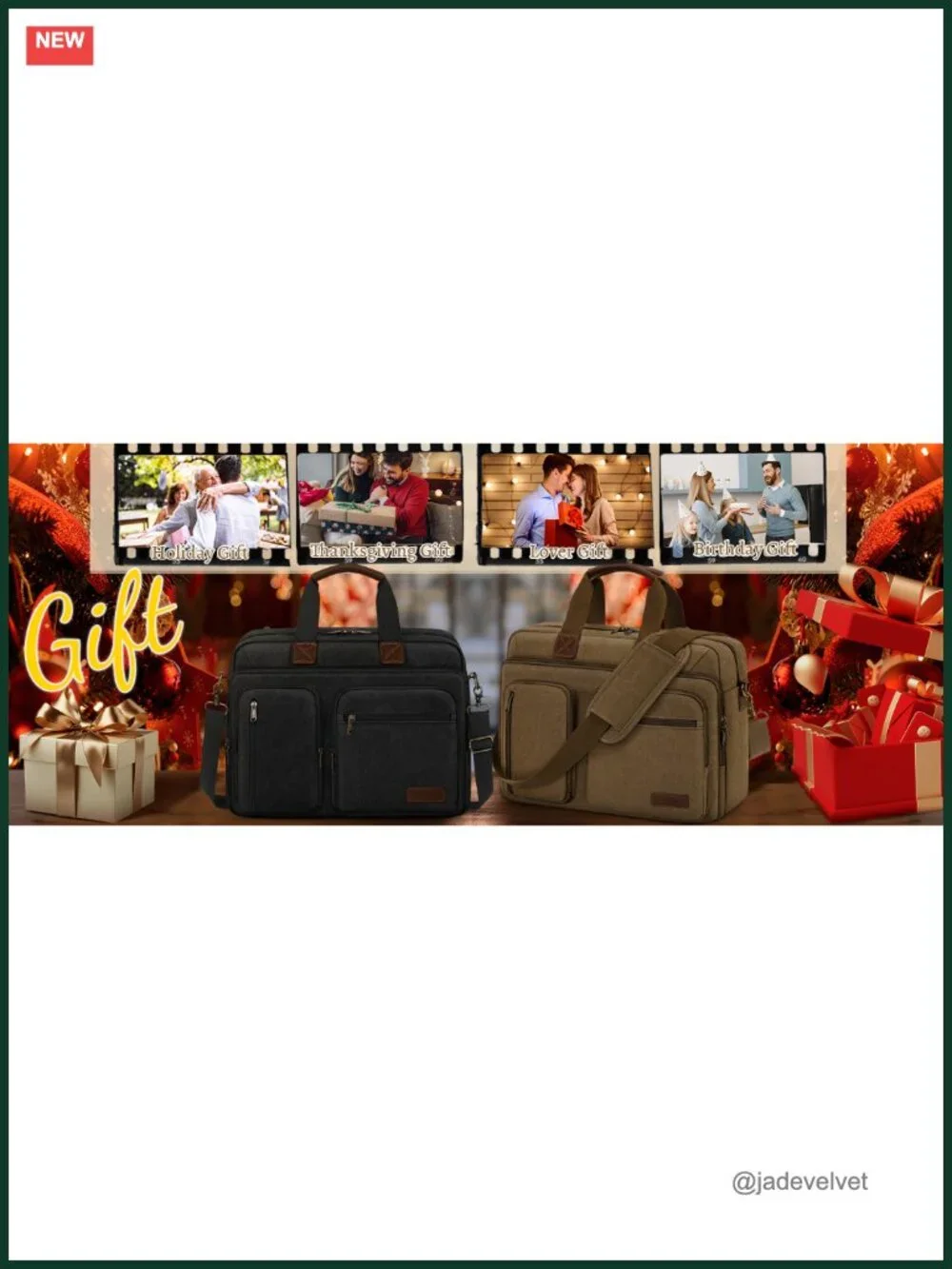 Waterproof Canvas Laptop Messenger Bag 15.6 inch Shoulder Briefcase Work Travel